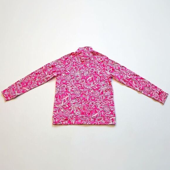 Lilly Pulitzer Ashlee Pullover Passion Pink Floral Print Long Sleeve Top XS - Picture 3 of 6